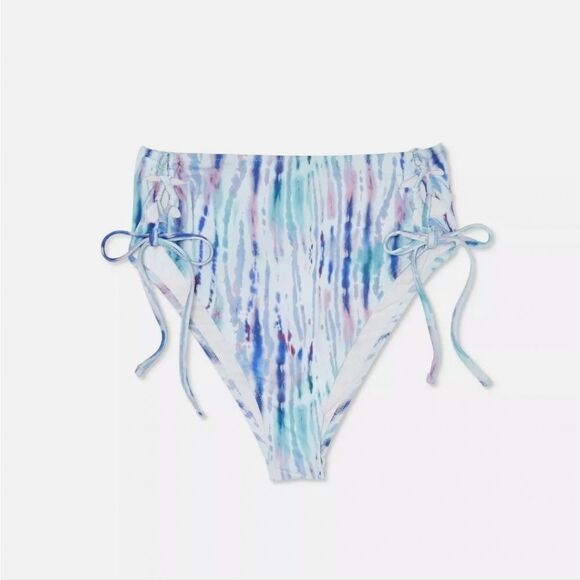 Women's Lace-Up Side-Tie High Leg High Waist Extra Cheeky Bikini Bottom - Picture 3 of 3